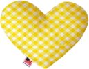 Yellow Plaid Canvas Heart Dog Toy
