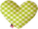 Lime Green Plaid Canvas Heart Dog Toy