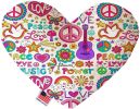 Hippy Love Canvas Heart Dog Toy