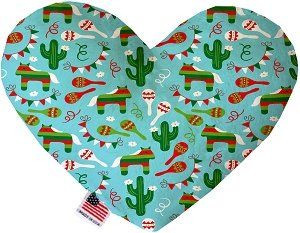 Turquoise Fiesta Heart Dog Toy (size: 6 Inch)