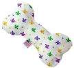 Confetti Fleur de Lis Mardi Gras Canvas Bone Dog Toy