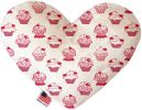 Pink Whimsy Cupcakes Canvas Heart Dog Toy