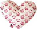 Pink Whimsy Cupcakes Canvas Heart Dog Toy