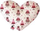 Pink Fancy Cakes Canvas Heart Dog Toy