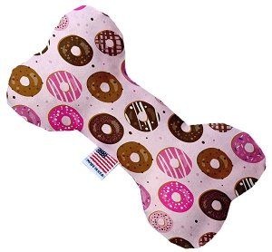 Pink Donuts Canvas Bone Dog Toy (size: 10 Inch)