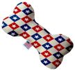 Patriotic Checkered Stars Canvas Bone Dog Toy