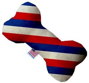 Patriotic Stripes Canvas Bone Dog Toy (size: 10 Inch)