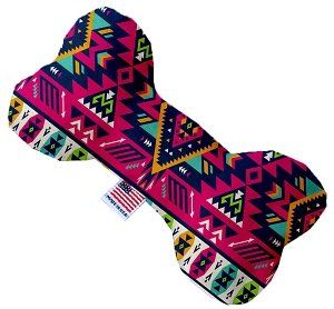 Pink Southwest Canvas Bone Dog Toy (size: 10 Inch)