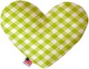 Lime Green Plaid Canvas Heart Dog Toy