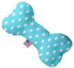 Aqua Polka Dots Canvas Bone Dog Toy