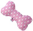 Pink Polka Dots Canvas Bone Dog Toy
