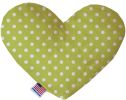 Lime Green Polka Dots Canvas Heart Dog Toy