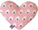 Pink Bears and Bows Canvas Heart Dog Toy