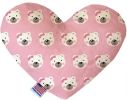 Pink Bears and Bows Canvas Heart Dog Toy