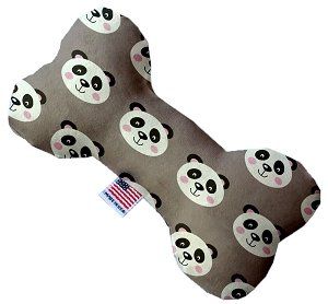 Grey Pandas Canvas Bone Dog Toy (size: 10 Inch)