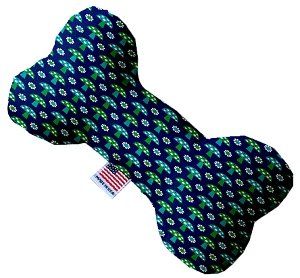 Blue Mushrooms Canvas Bone Dog Toy (size: 10 Inch)