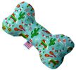 Turquoise Fiesta Canvas Bone Dog Toy