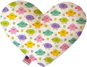 Easter Chickadees Canvas Heart Dog Toy (size: 8 Inch)