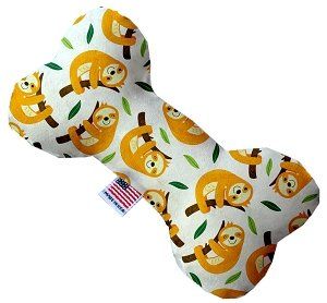 Sleepy Sloths Canvas Bone Dog Toy (size: 10 Inch)