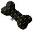 Black and Gold Fleur de Lis Canvas Bone Dog Toy
