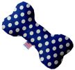 Bright Blue Swiss Dots Canvas Bone Dog Toy
