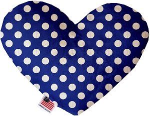 Bright Blue Swiss Dots Canvas Heart Dog Toy (size: 6 Inch)