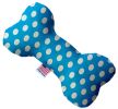 Aqua Blue Swiss Dots Canvas Bone Dog Toy