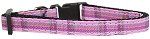 Plaid Nylon Collar (size: Pink Small)