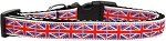 Tiled Union Jack(UK Flag) Nylon Ribbon Dog Collar (size: Medium Narrow)