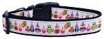 Party Owls Nylon Dog Collar (size: Medium Narrow)