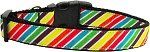 Striped Rainbow Nylon Ribbon Collars (size: large)
