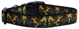 Green Camo Nylon Ribbon Dog Collars