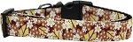 Autumn Leaves Nylon Ribbon Dog Collar (size: XL)