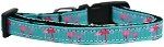 Pink Flamingos Nylon Ribbon Dog Collar