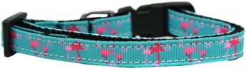 Pink Flamingos Nylon Ribbon Dog Collar