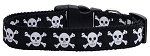 Skulls Nylon Ribbon Dog Collars (size: medium)