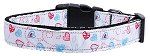 Patriotic Crazy Hearts Nylon Ribbon Dog Collars (size: medium)