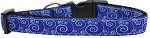 Blue and White Swirly Nylon Ribbon Dog Collar