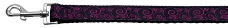 Pink and Black Swirly Nylon Ribbon Dog Collars