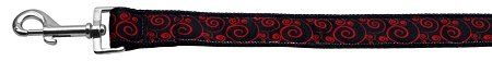 Red and Black Swirly Nylon Ribbon Dog Collars