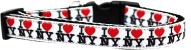 I Heart NY Ribbon Dog Collar