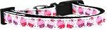 Pink and Purple Cupcakes Nylon Ribbon Dog Collar (size: XS)