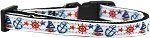 Anchors Away Nylon Ribbon Dog Collar (size: Sm)
