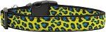 Blue and Yellow Leopard Nylon Dog Collars