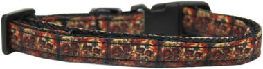 Skull Crossed Lovers Nylon Ribbon Dog Collar