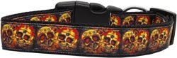 Skull Crossed Lovers Nylon Dog Collars (size: medium)