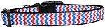 Patriotic Chevrons Nylon Dog Collar (size: medium)