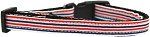 Patriotic Stripes Nylon Ribbon Dog Collar