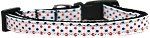 Patriotic Polka Dots Nylon Ribbon Dog Collar