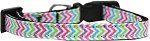 Summer Chevrons Nylon Ribbon Dog Collar